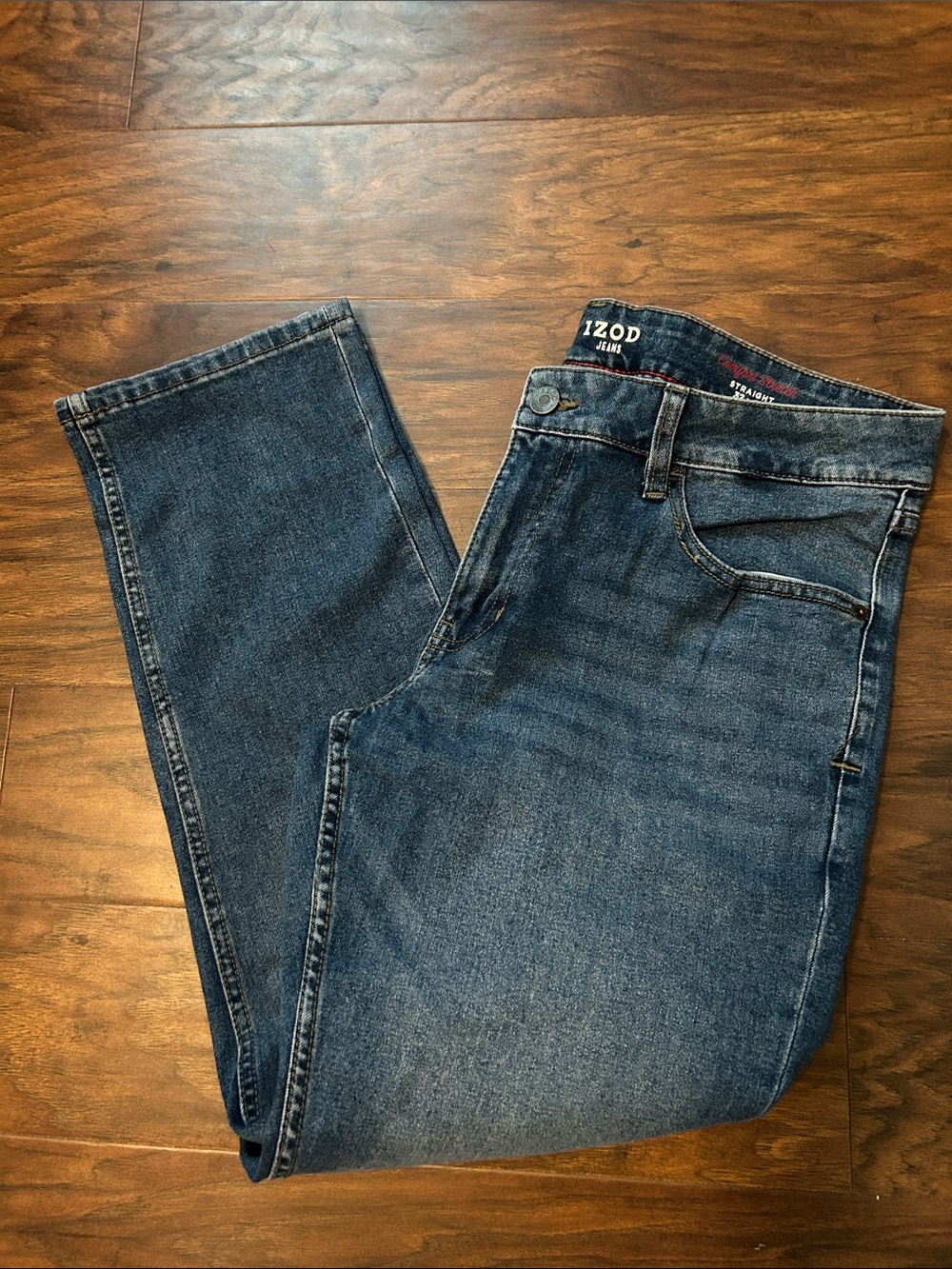 NWT Izod Saltwater Men's Stretch Blue Straight-Leg Jeans 32/29